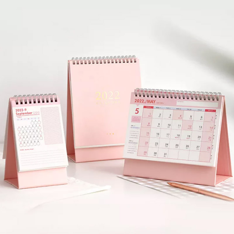 Fashion hardcover art wire calendars desk calendar